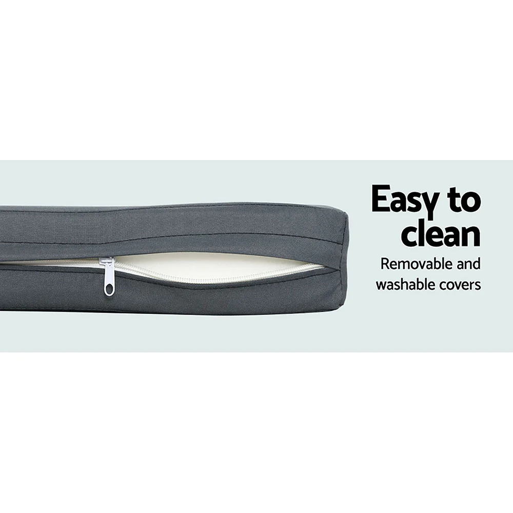 Alnwick 5-Seater Furniture Patio Set Table Chair Lounge Garden Wicker 6-Piece Outdoor Sofa - Grey - Nurns