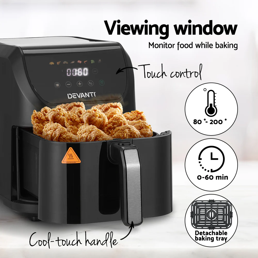 Devanti Air Fryer 5L with LCD Touch 1500W - Nurns