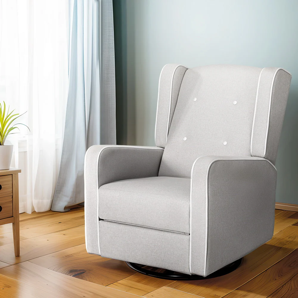 Stheno Recliner Armchair 360° Swivel - Grey - Nurns