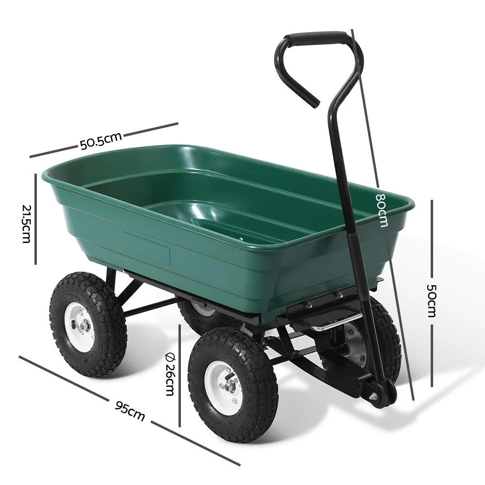 75L Garden Dump Cart - Green - Nurns