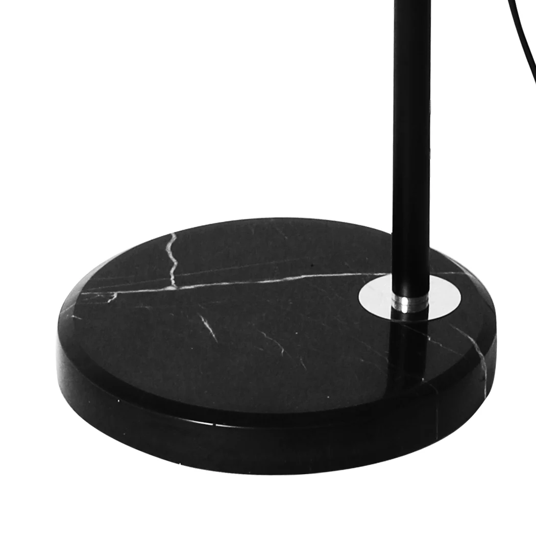 Modern LED Floor Lamp Reading Light Free Standing Height Adjustable Marble Base - Grey - Nurns