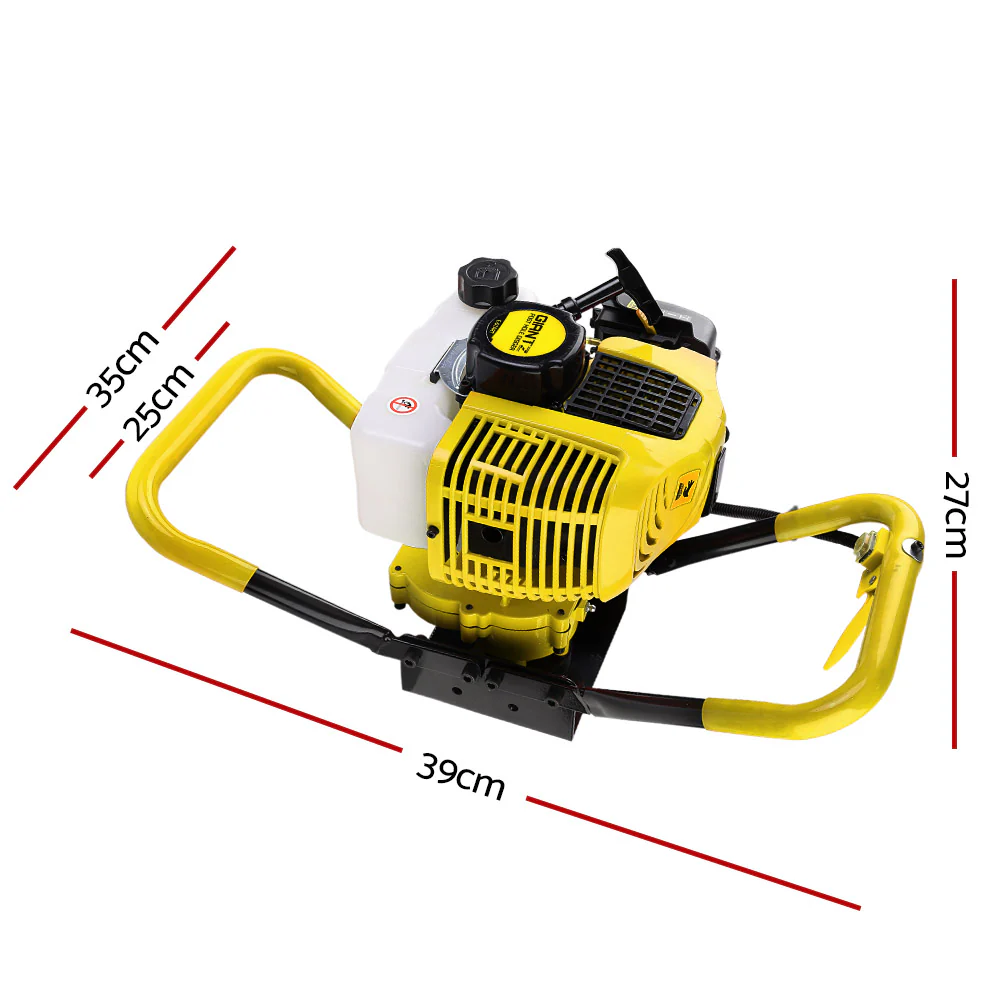 80CC Post Hole Digger Motor Only Petrol Engine Yellow - Nurns