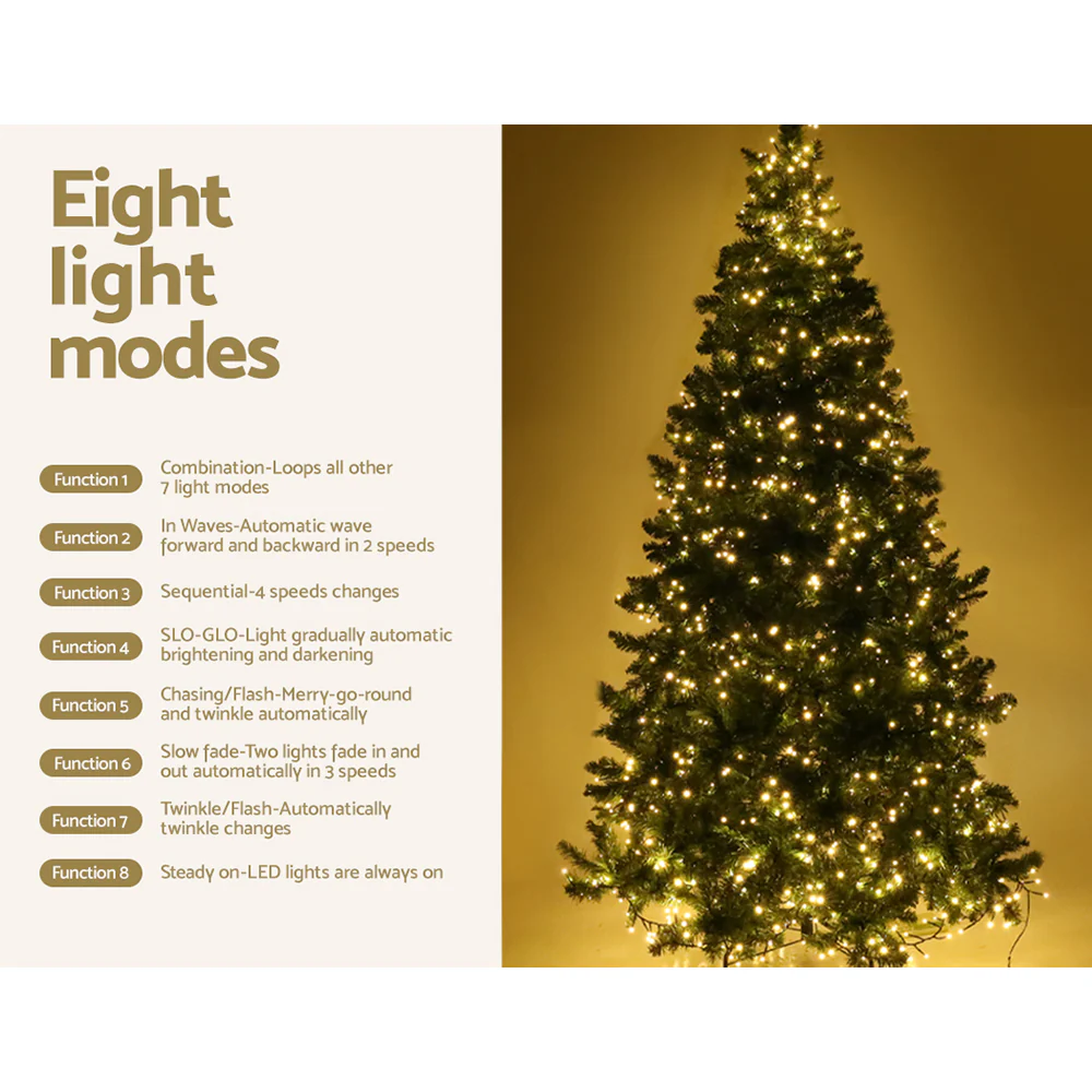 6ft 1.8m 874 LED Christmas Tree Xmas Tree Decorations  8 Light Mode - Warm White - Nurns