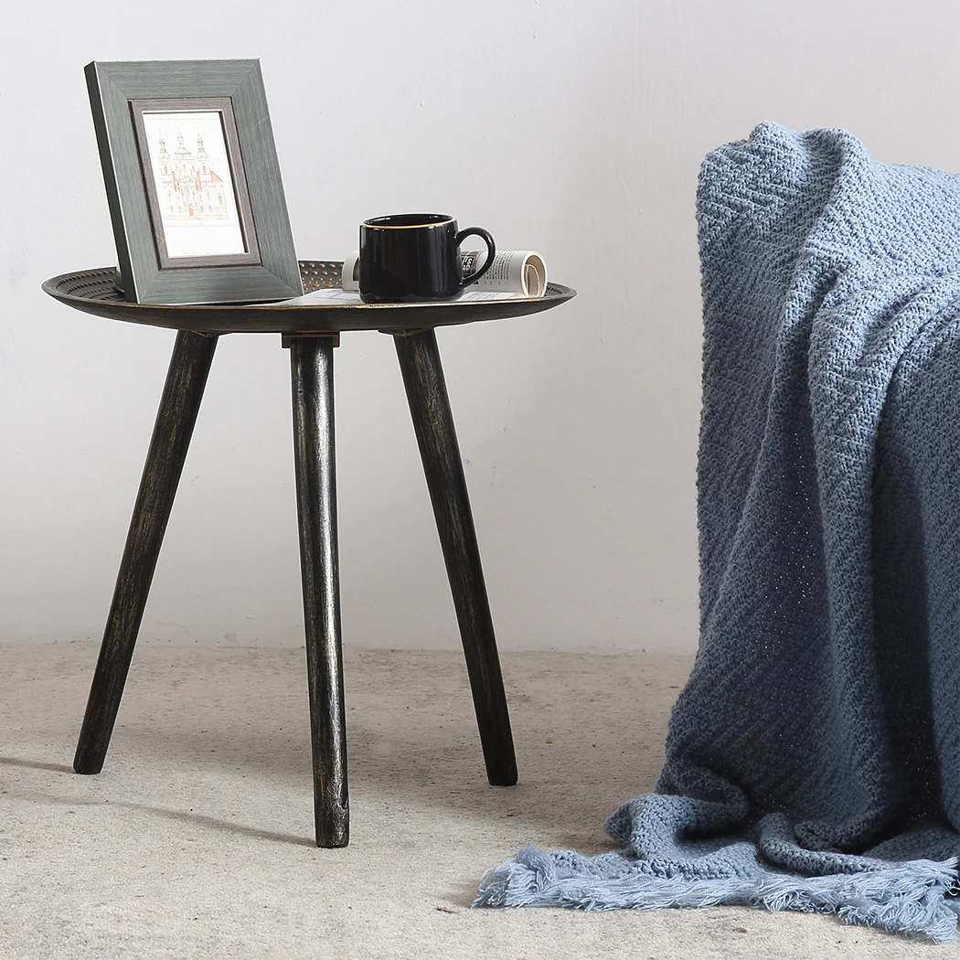 Icarus Side End Table Antique Storage Modern Furniture - Black - Nurns