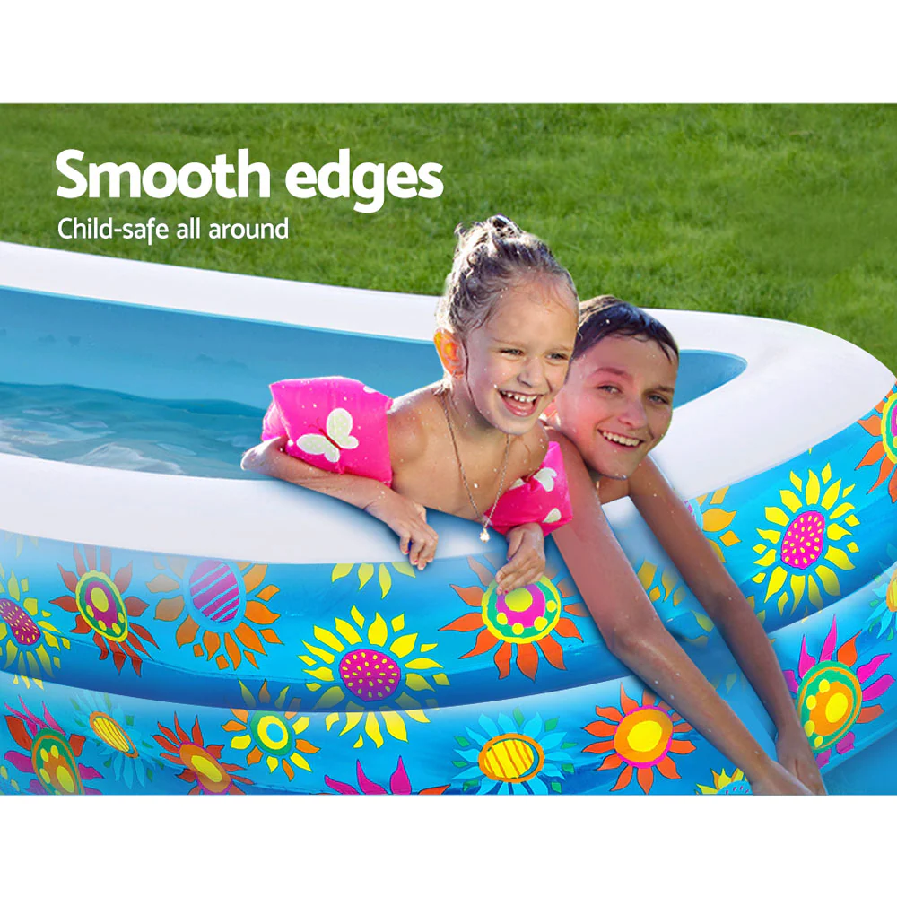 Bestway Kids Pool 305x183x56cm Inflatable Floral Above Ground Swimming Pools 1161L - Nurns