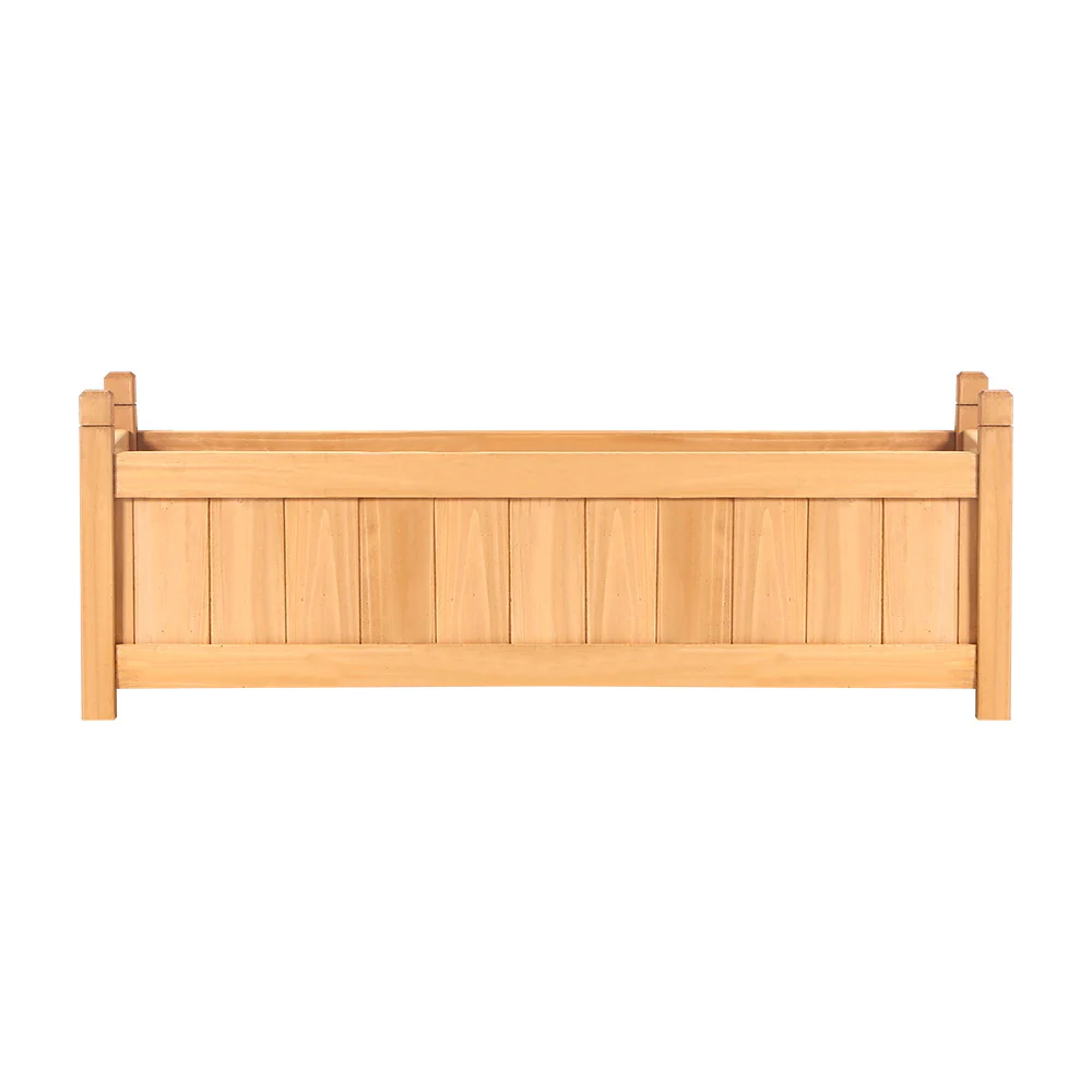Garden Bed 90x30x33cm Wooden Planter Box Raised Container Growing - Nurns
