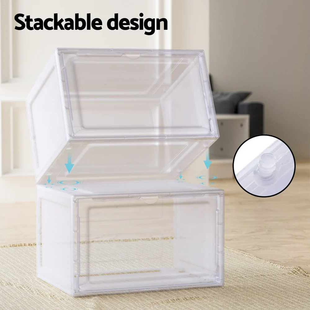 Artiss Shoe Box DIY Set of 6 Stackable Magnetic Door - Nurns