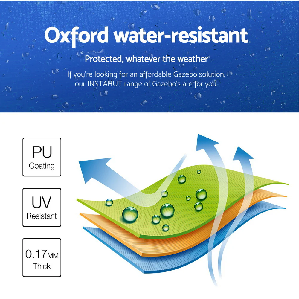 Instahut Gazebo 3x6 Pop Up Marquee Folding Tent Wedding Gazebos Camping Outdoor Shade Canopy Blue - Nurns