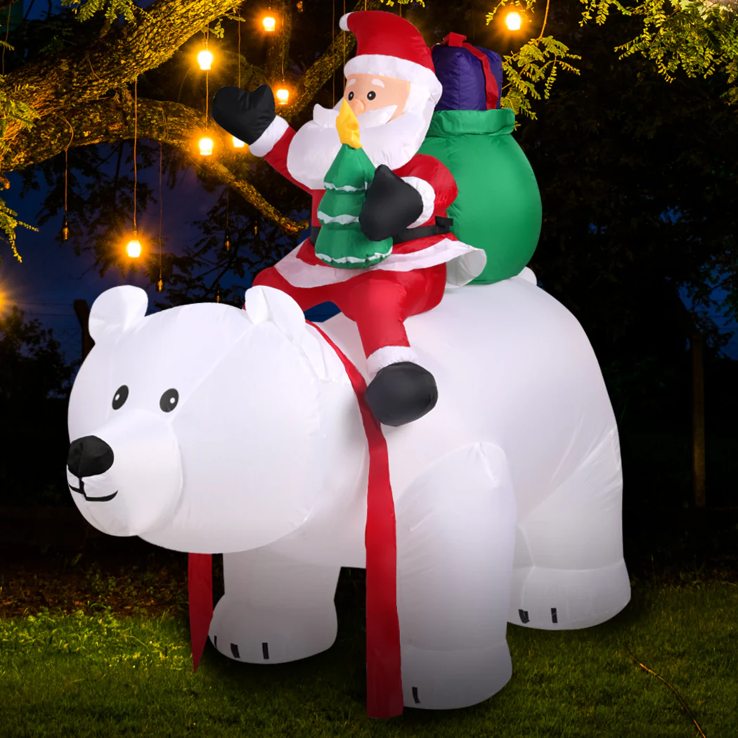 Frenzy Santa Christmas Inflatable Outdoor Xmas Decorations - 1.7M - Nurns