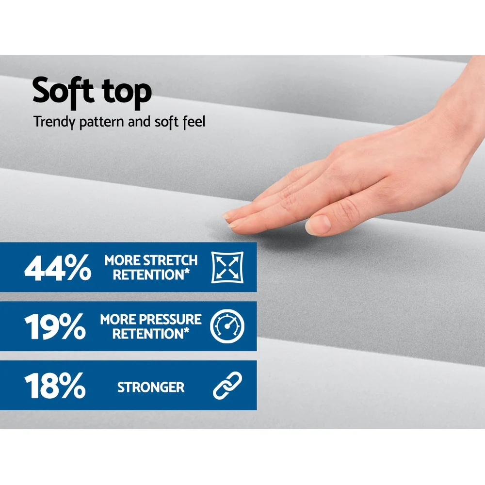 Factory Buys 61cm Air Mattress Inflatable Bed Airbed - Blue Queen - Nurns