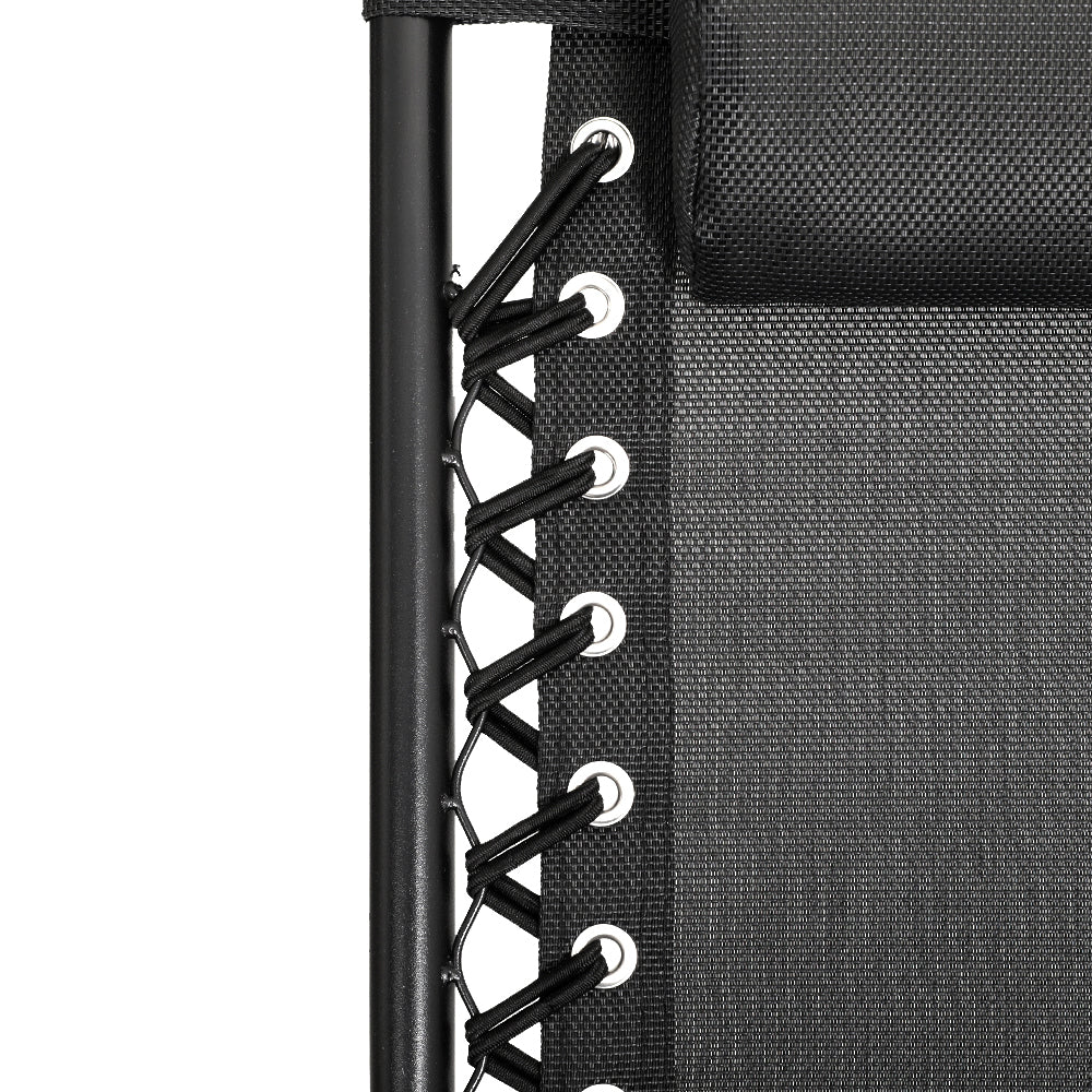 Zorion Outdoor Rocking Chair Folding Reclining Patio Furniture Garden - Black - Nurns