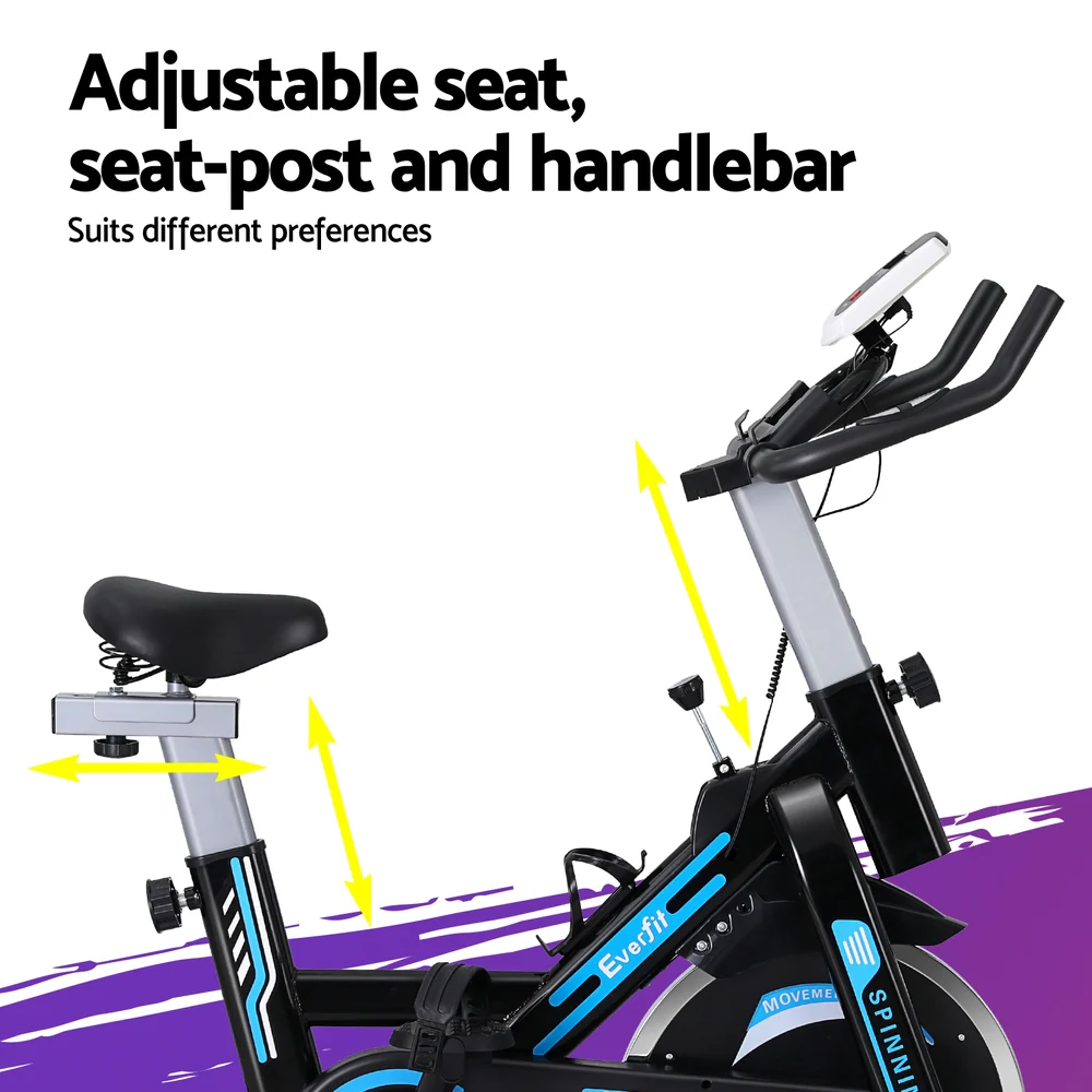 Everfit Spin Bike Exercise Bike 13KG Flywheel Fitness 150kg capacity - Nurns