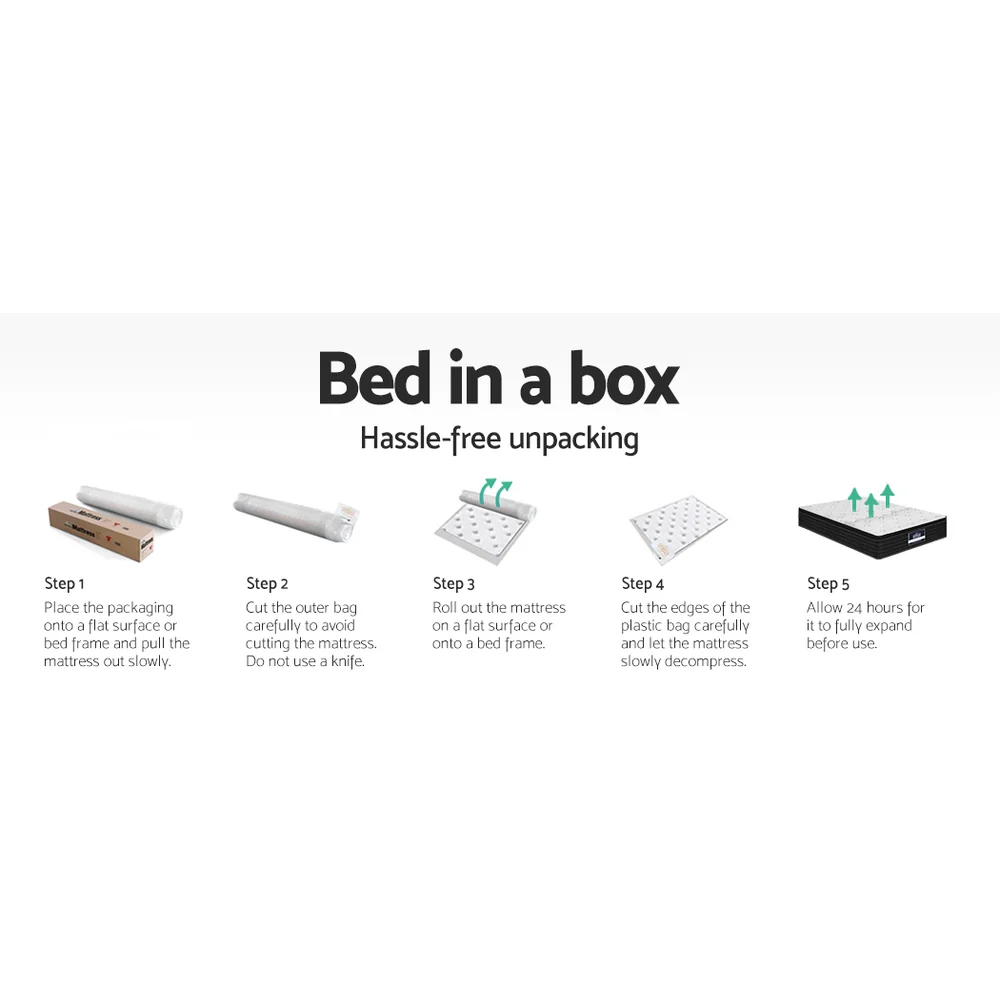 Luella 32cm Mattress Extra Firm Pocket Spring Foam - Double - Nurns