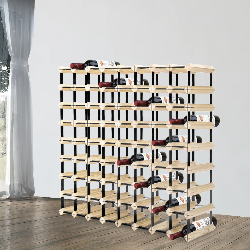 72 Bottle Timber Red Wine Rack Wooden Storage Cellar Display Holder - Nurns