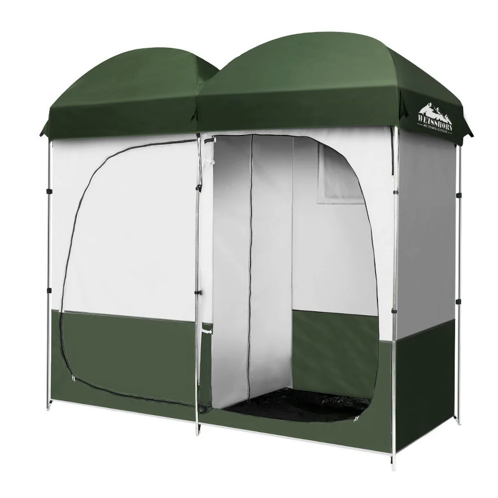 Double Camping Shower Toilet Tent Outdoor Portable Change Room - Nurns