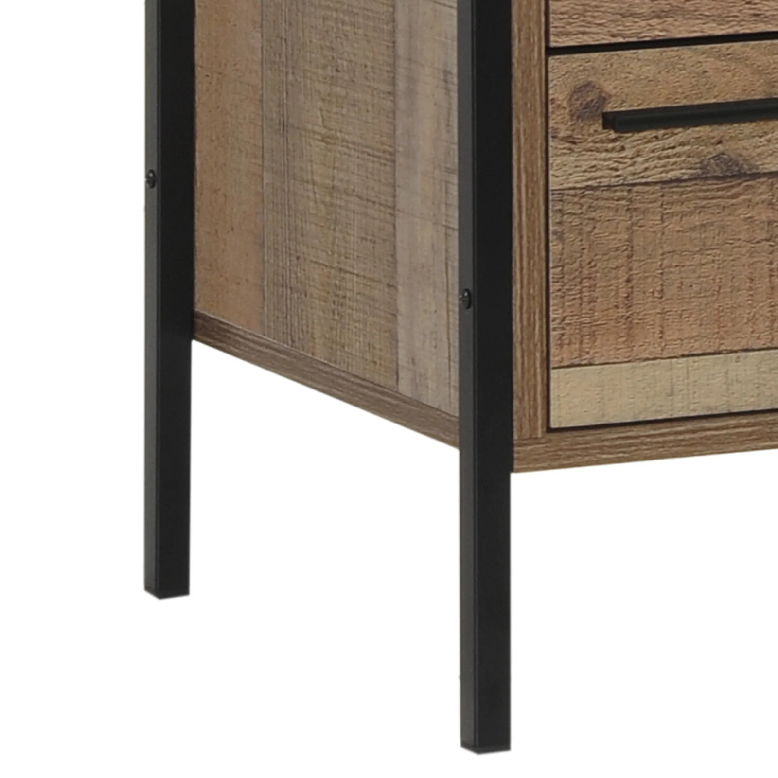 Thompson Wooden Bedside Tables Night Stand Particle Board Construction with 2 Drawers - Oak - Nurns