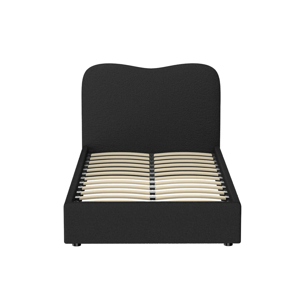 Naida Bed Frame Bouclé - Black King Single - Nurns