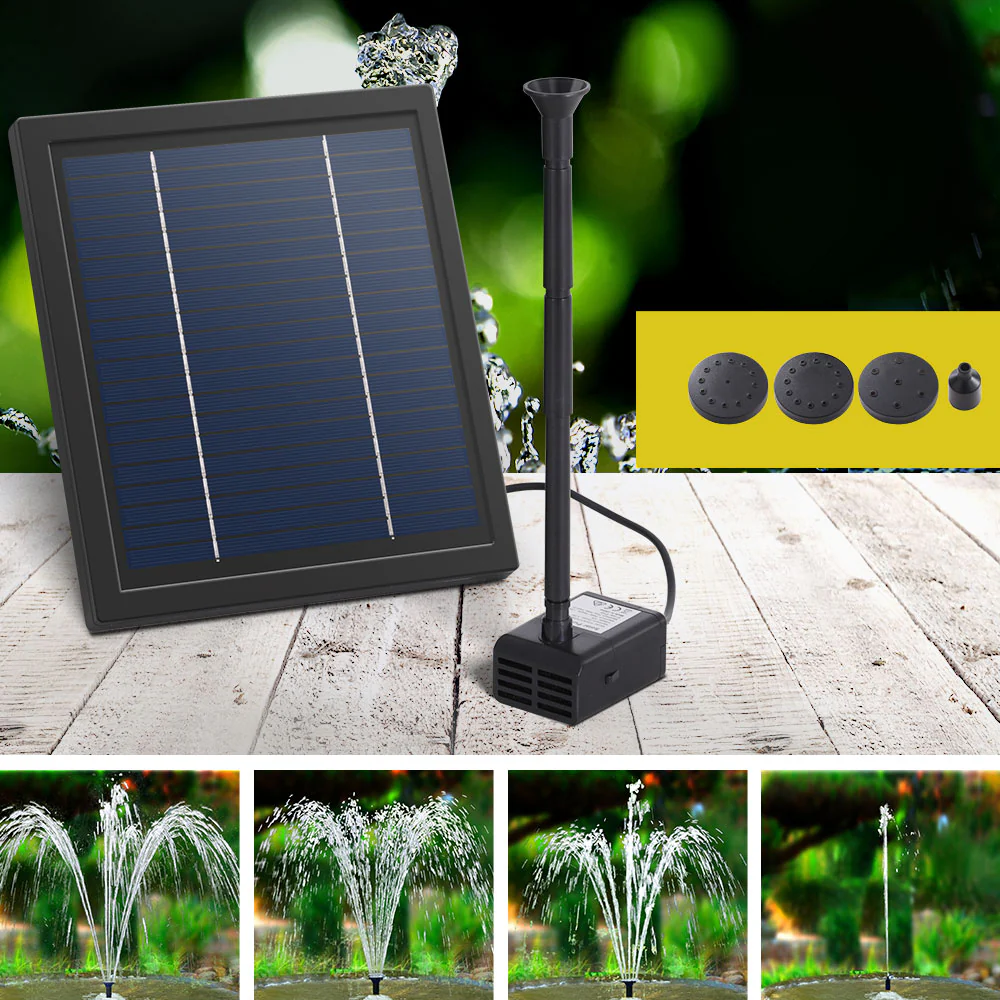 Solar Pond Pump Submersible Powered Garden Pool Water Fountain Kit 6.1FT - Nurns