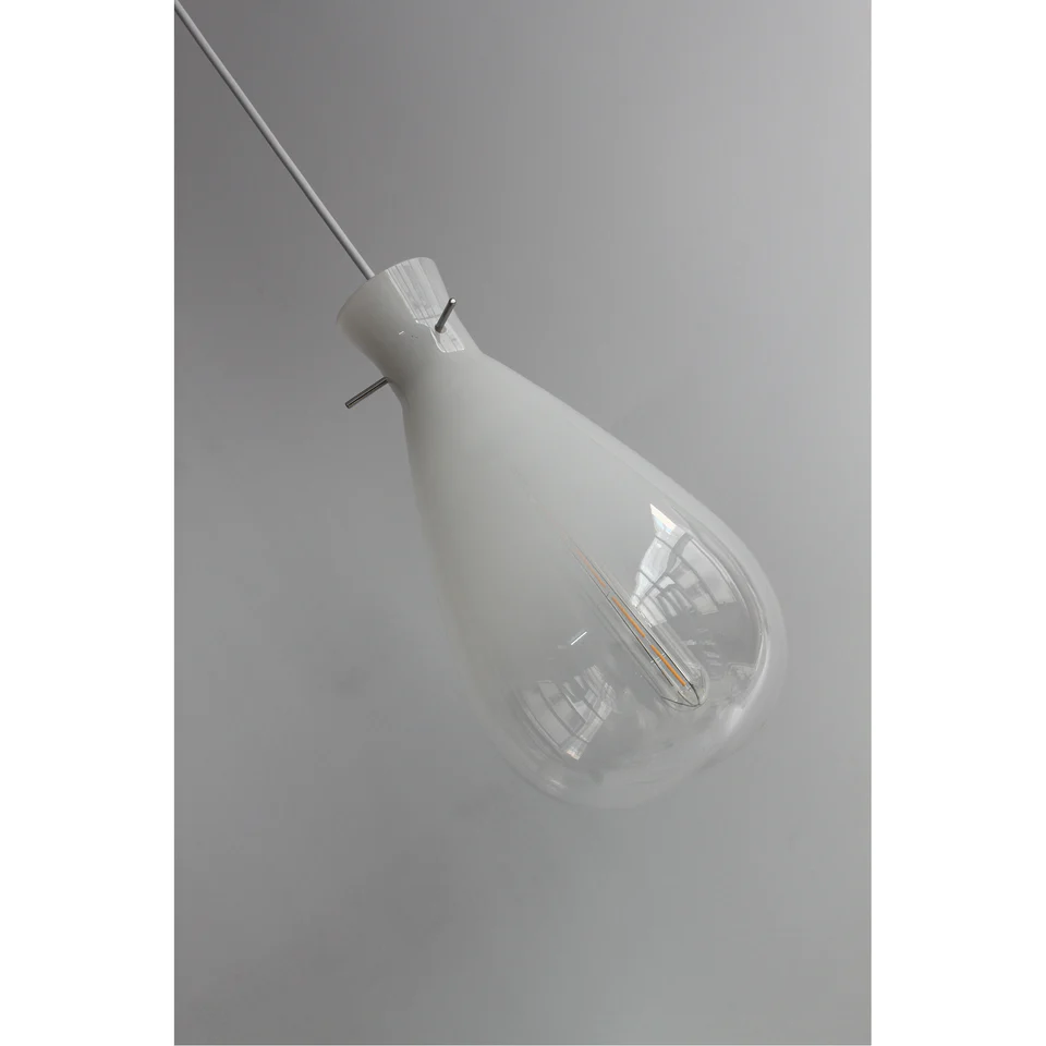 Teardrop-Shaped Pendant Light - White - Nurns