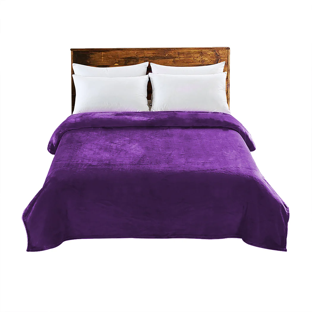 Waylon Throw Ultra-Soft Blanket 320gsm 220x240cm Warm - Aubergine - Nurns