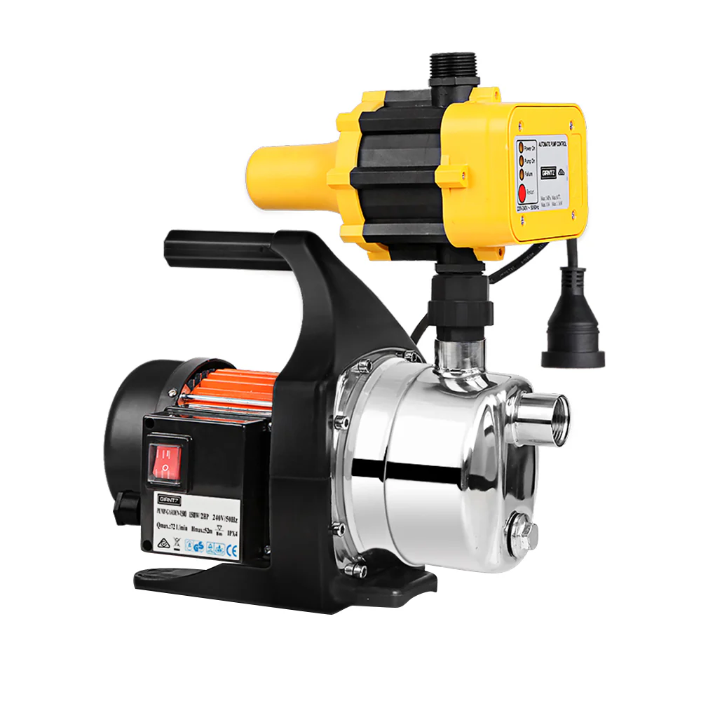 Garden Water Jet Pump High Pressure 800W Tank Rain Farm Irrigation Yellow - Nurns