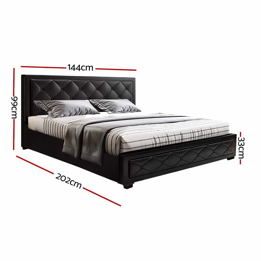 Amethyst Bed & Mattress Package with 34cm Mattress - Black Double - Nurns