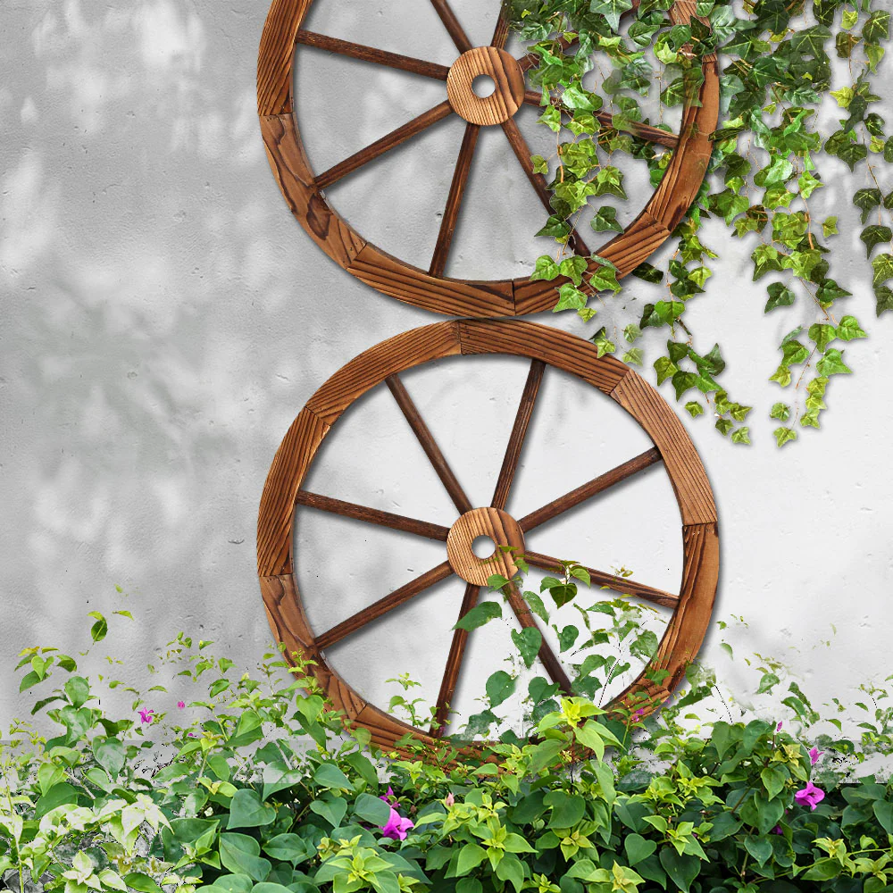 Set of 2 Wooden Wagon Wheel - Nurns