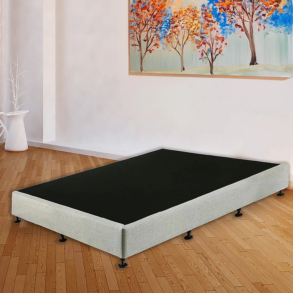 Aisha Ensemble Bed Base Linen Fabric - Light Grey King - Nurns