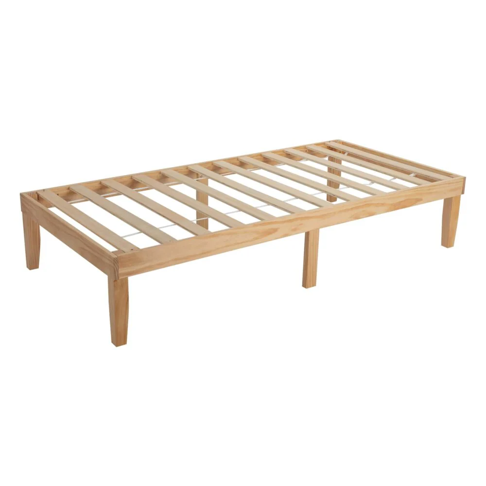 Lorelei Warm Wooden Natural Bed Base Frame - Wood King Single - Nurns