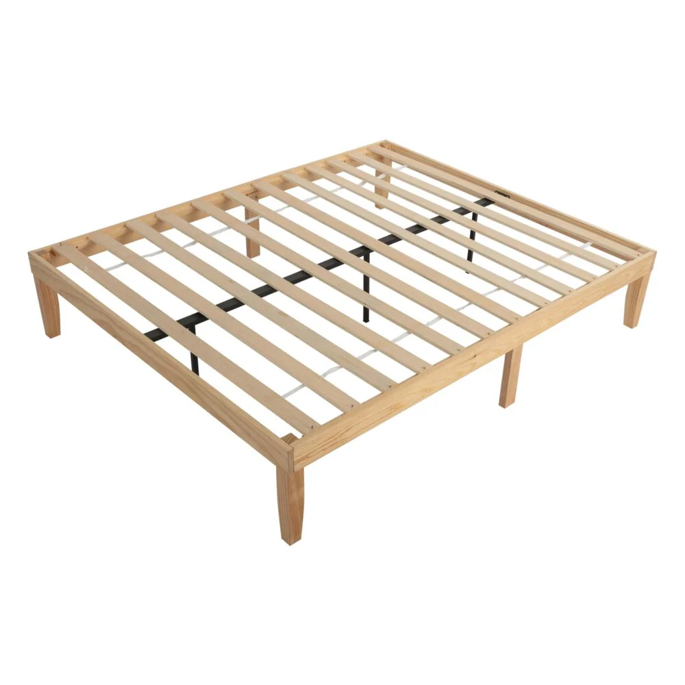 Lorelei Warm Wooden Natural Bed Base Frame - Wood Queen - Nurns