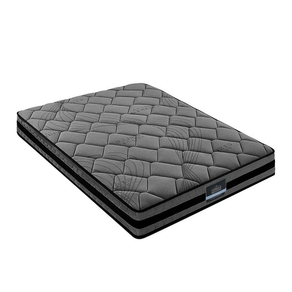 Bronzite Bed & Mattress Package with 22cm Mattress - Black Double - Nurns