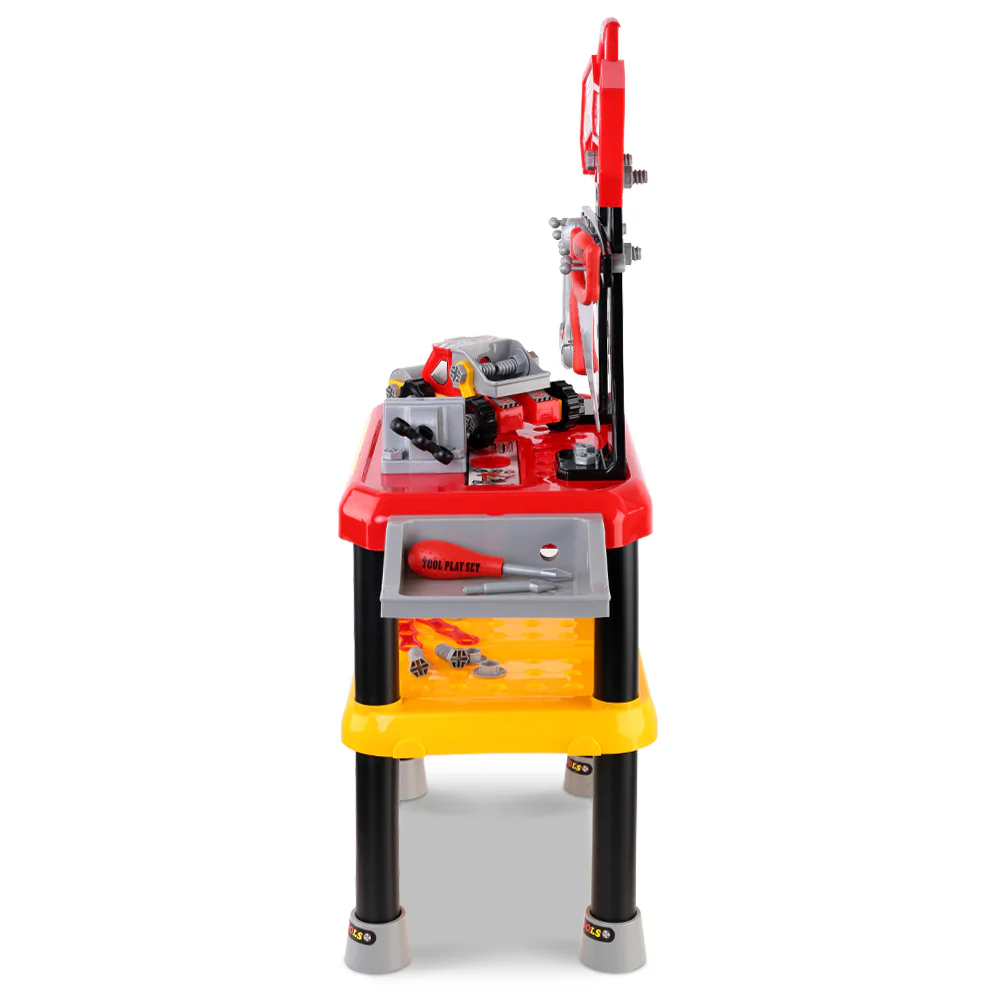 Kids Pretend Workbench DIY Tools 97 Piece Children Role Play Toys Red - Nurns