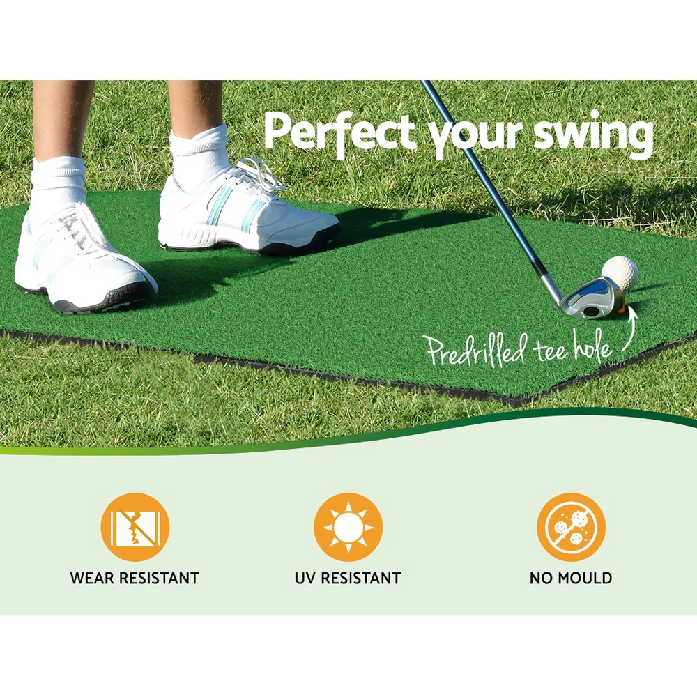 Everfit Golf Hitting Practice Mat Portable Driving Range Training Aid 80x60cm - Nurns