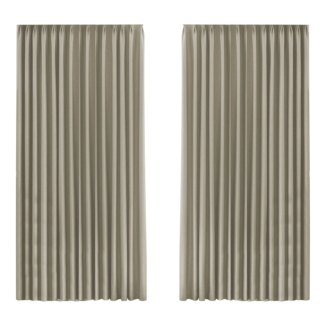 Set of 2 240x250 Blockout Curtains Chenille - Coffee - Nurns