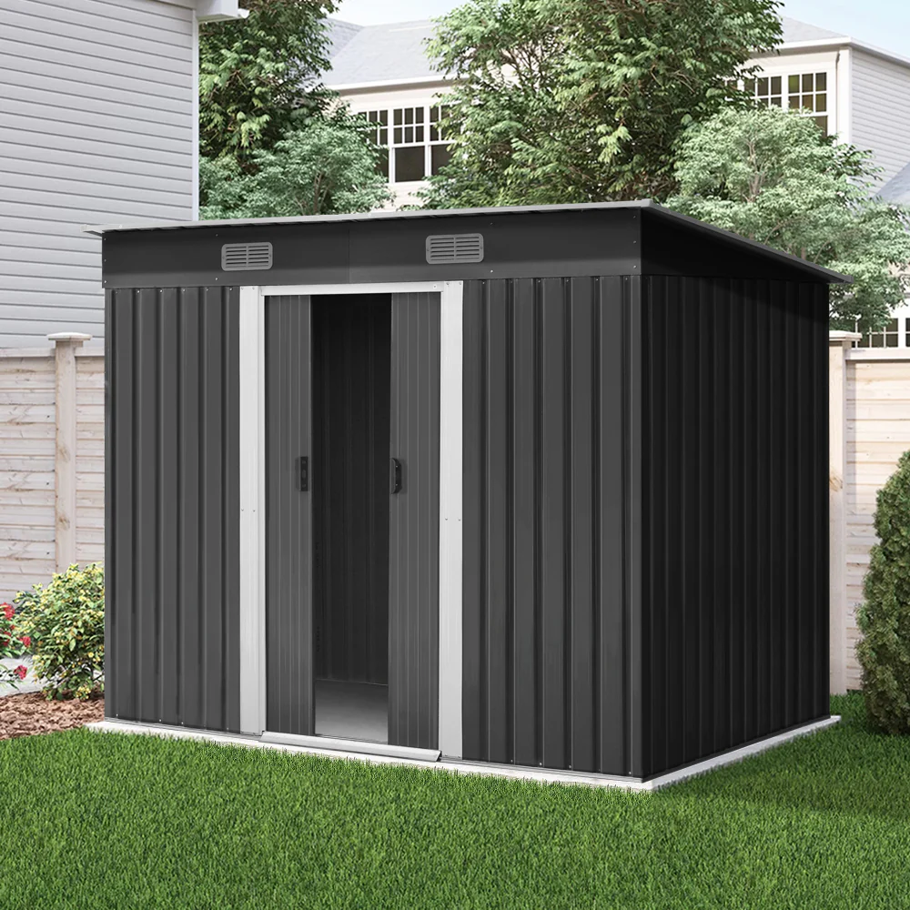 Giantz Garden Shed 2.38x1.31M Sheds Outdoor Storage Tool Metal Workshop Shelter Sliding Door - Nurns