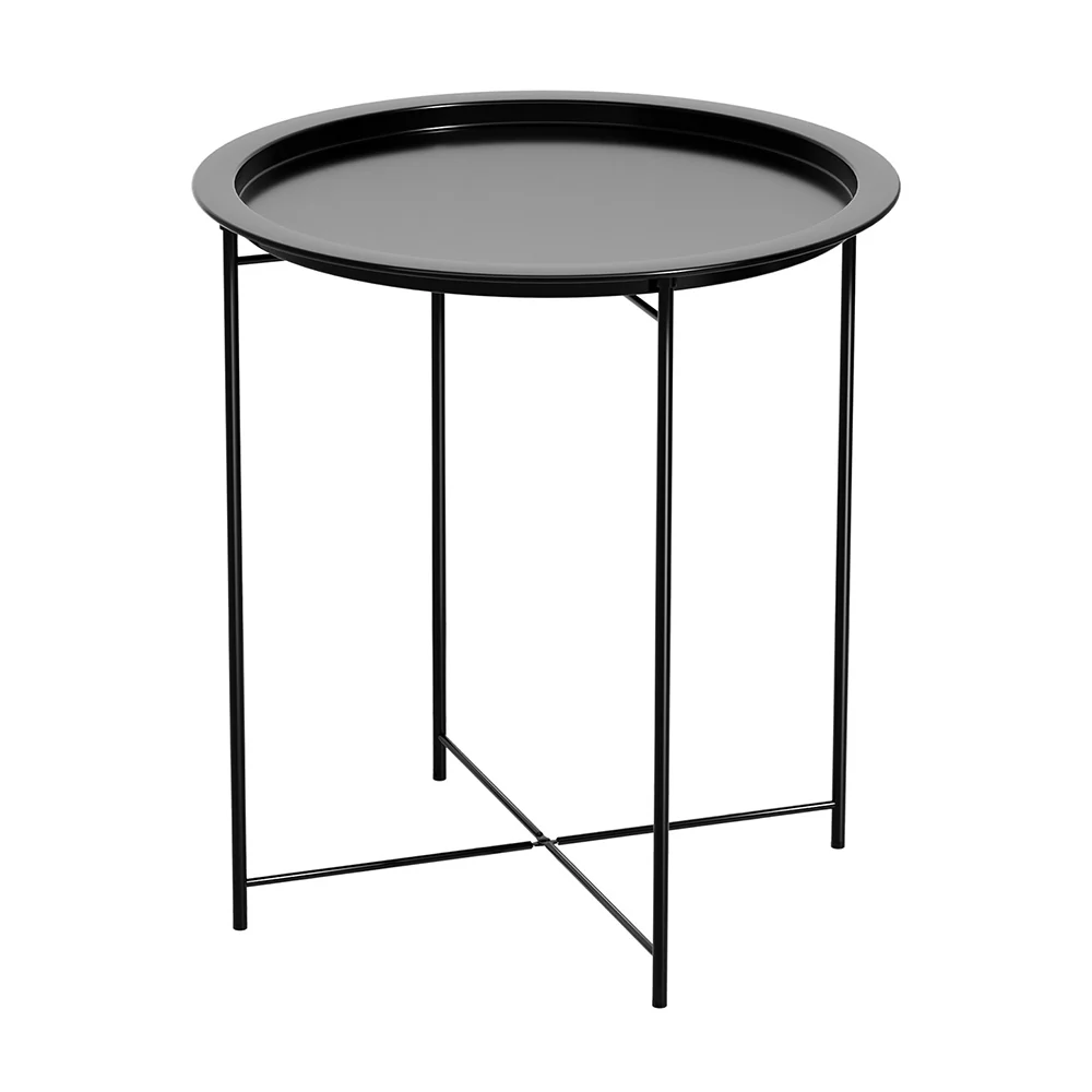 Atticus Coffee Side Table Steel Outdoor Furniture Indoor Desk Patio Garden - Black - Nurns