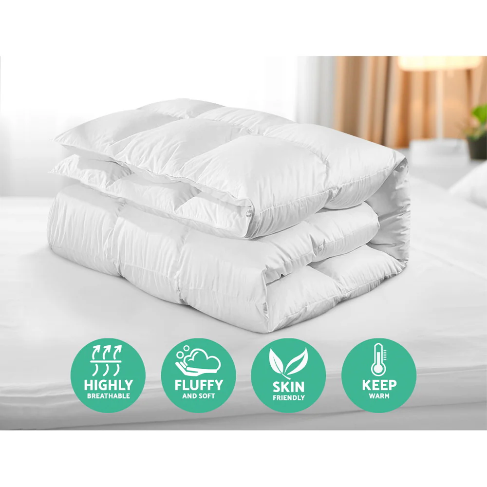 King Giselle Bedding 800GSM Goose Down Feather Quilt - Nurns