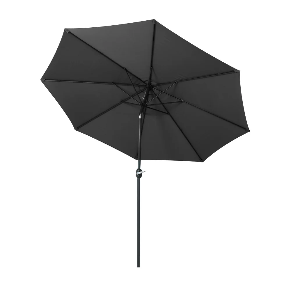 Instahut 3m Outdoor Umbrella Beach Pole Garden Patio Tilt Black - Nurns