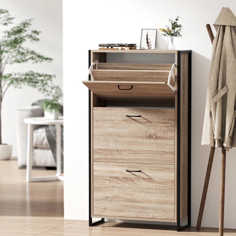 Artiss Shoe Rack Cabinet Adjustable Shelves 24 Pairs Tim - Nurns