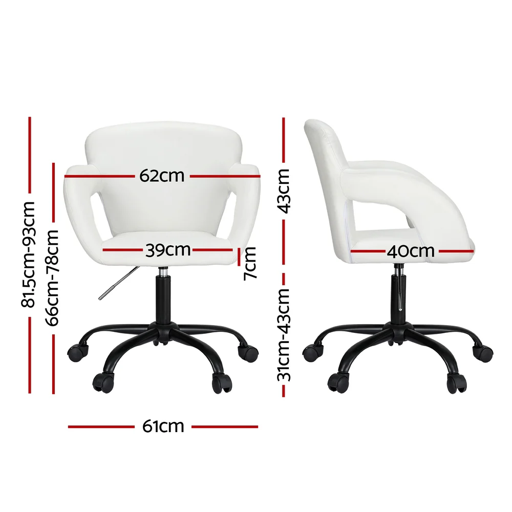 Artiss Office Chair Mid Back White - Nurns
