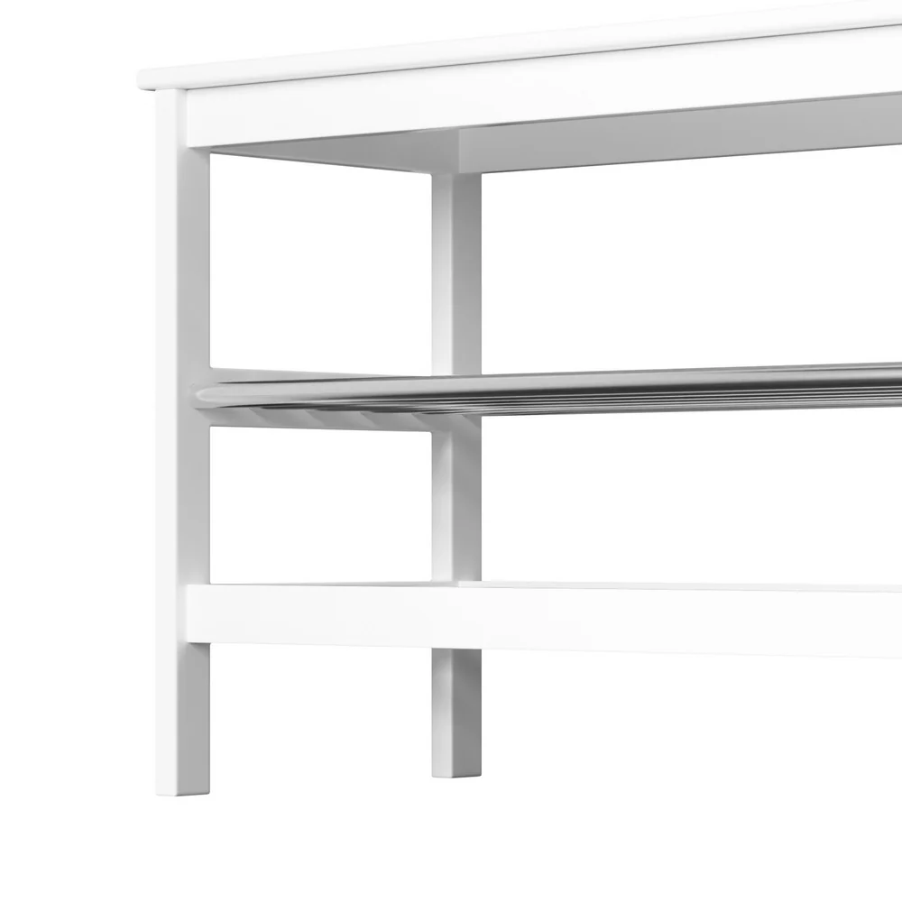 Artiss Shoe Rack Cabinet Bamboo Bench 10 Paris White - Nurns