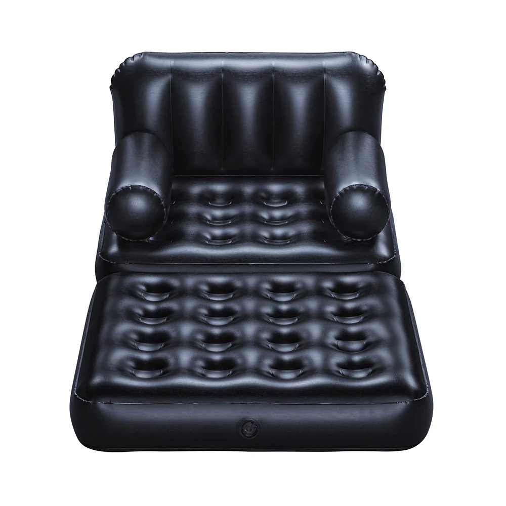 Mirah Inflatable Air Chair Seat Lounge Couch Lazy Sofa Blow Up Ottoman - Black - Nurns