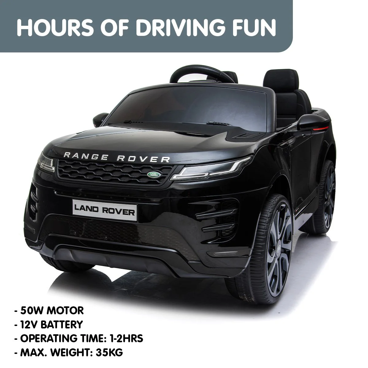 Land Rover Licensed Kids Electric Ride On Car Remote Control - Black - Nurns