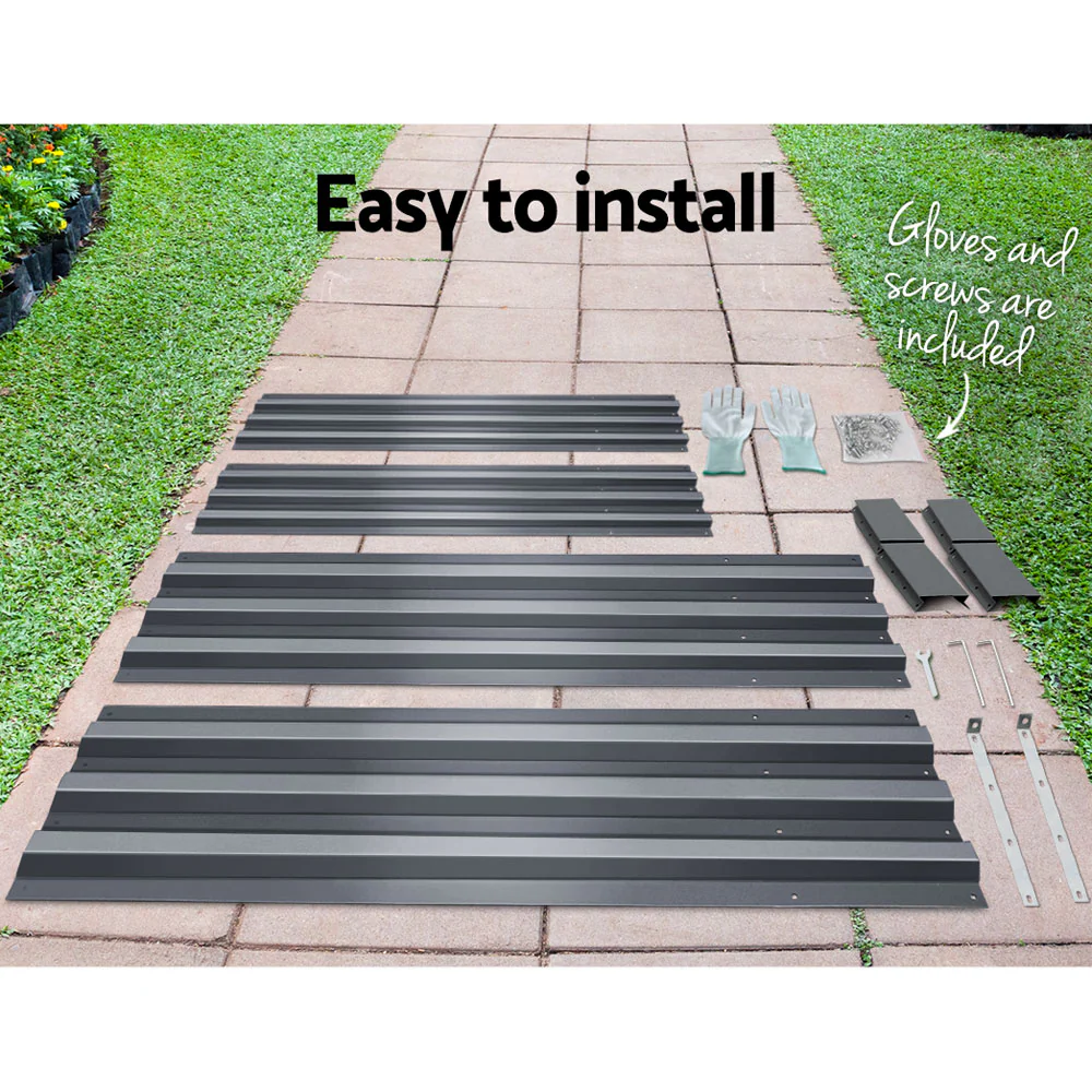 Garden Bed 210x90cm Planter Box Raised Container Galvanised Steel - Nurns