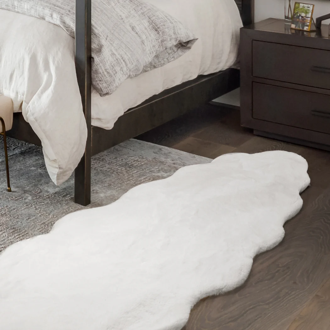 Lennon 60x160cm Floor Rug Area Rugs Cloud Fluffy - White - Nurns