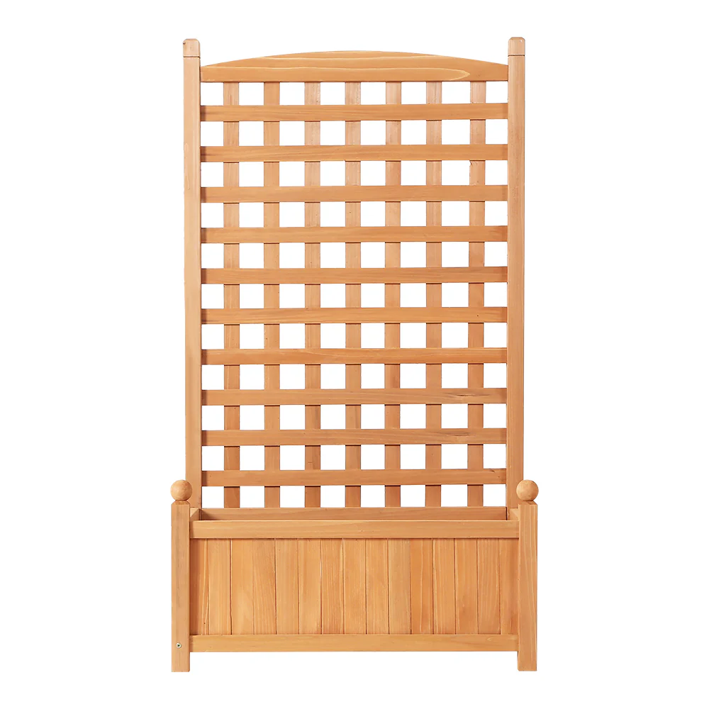 Garden Bed Wooden 64x35x115cm Planter Raised Box Container Trellis - Nurns