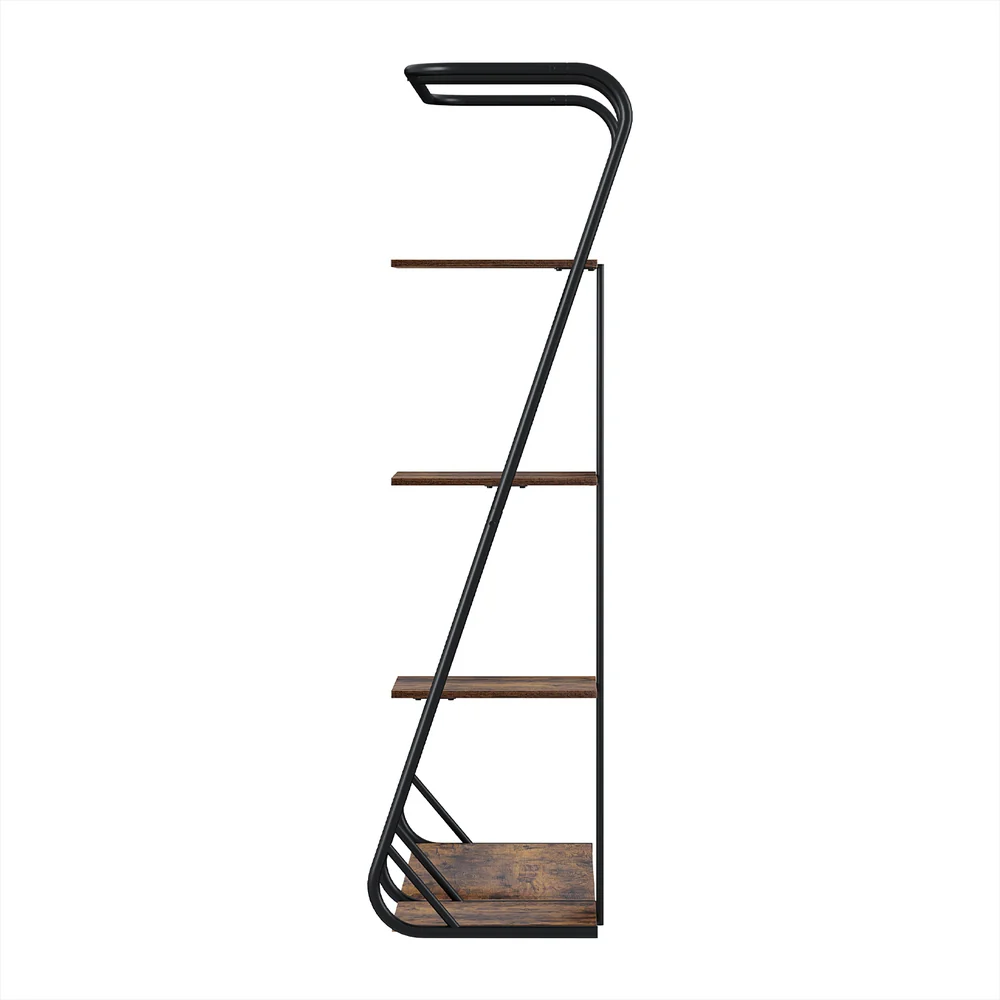 Wardrobe Clothes Rack Airer 4-Tier - Walnut - Nurns