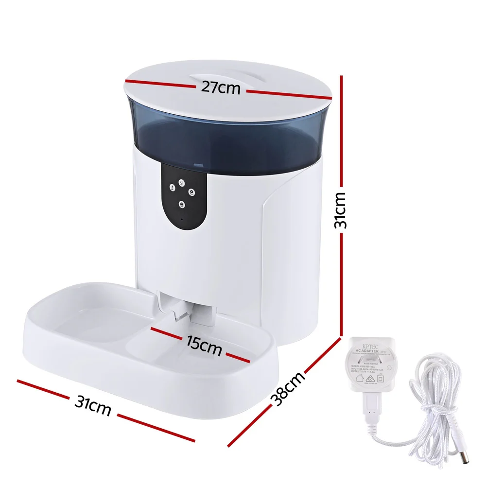 7L Automatic Pet Feeder Dog Cat Wifi Auto Smart Food Dispenser Timer Feed - Nurns