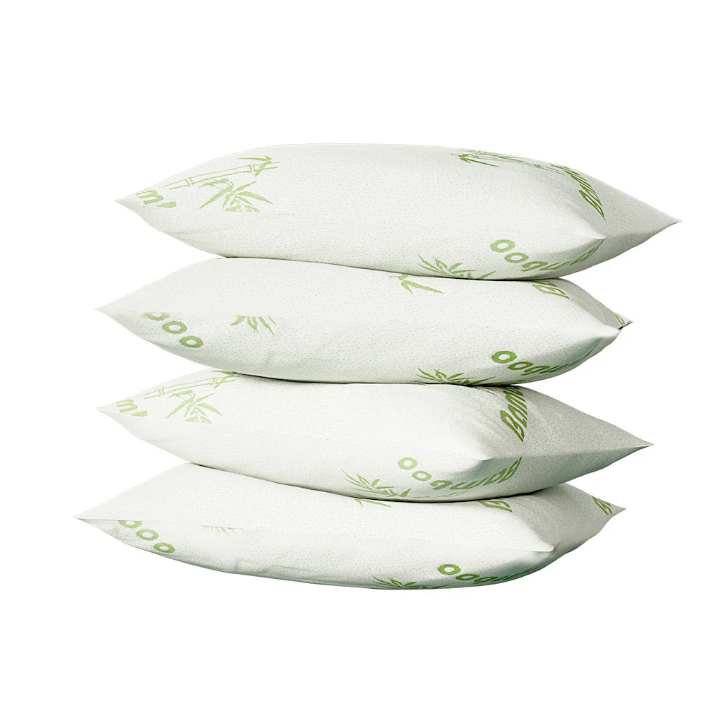 Set of 4 Bamboo Pillow Family Hotel - Nurns