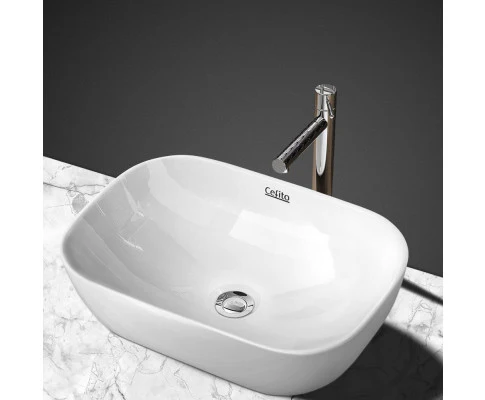 Ceramic Bathroom Basin Sink Vanity Above Counter Basins White Hand Wash - Nurns